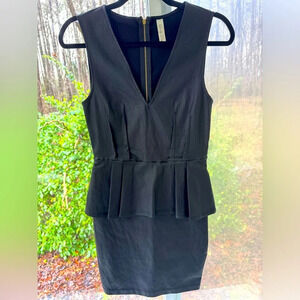“Your Little Black Dress” Medium by Lovely Day. Pleated bust & Peplum w/V-neck